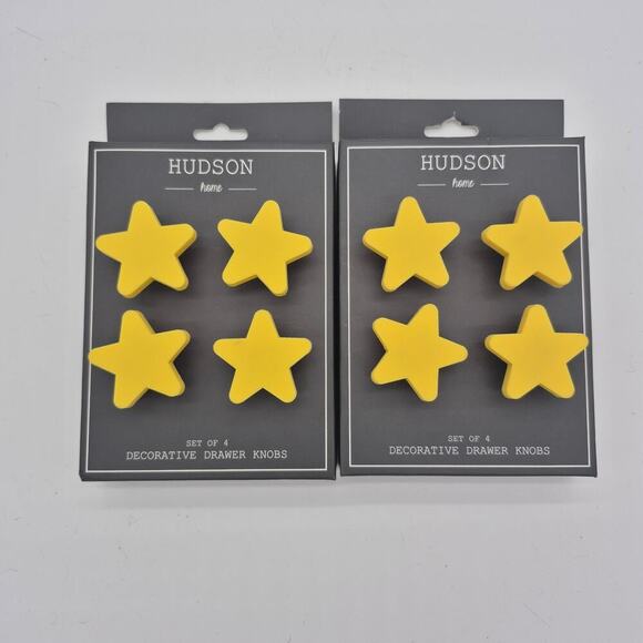 Hudson home Other - Two Hudson Home Set Of 4 Decorative Yellow Star Drawer Knobs